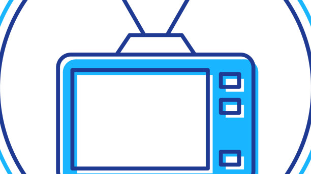 填充轮廓复古电视图标孤立在白色图片下载