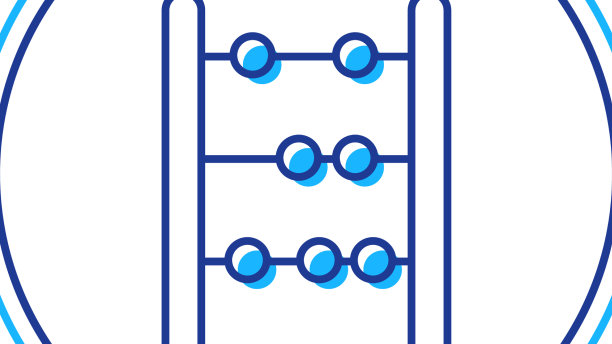 填充轮廓算盘图标孤立在白色图片下载