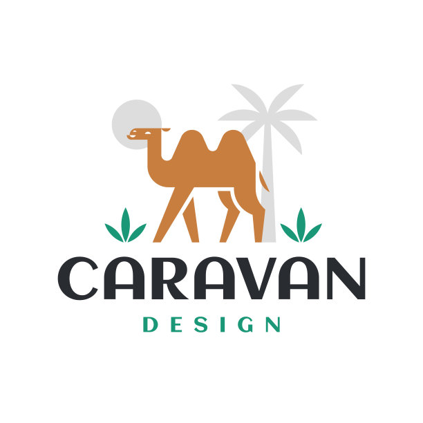 骆驼现代标志设计图标向量。图片下载