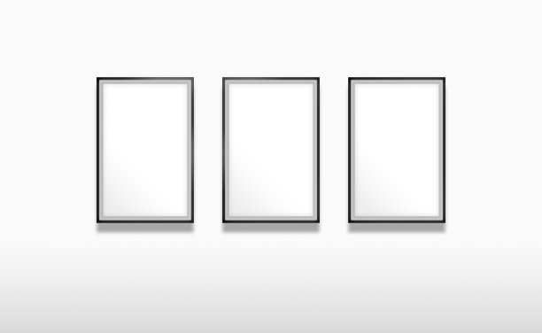 黑色相框设置在墙上的背景图片下载