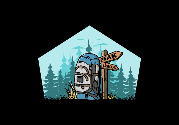 路边的登山包图片下载