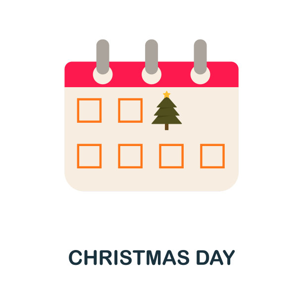 圣诞节平面图标彩色元素标志从图片下载