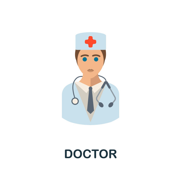 医生平图标彩色元素符号从图片下载