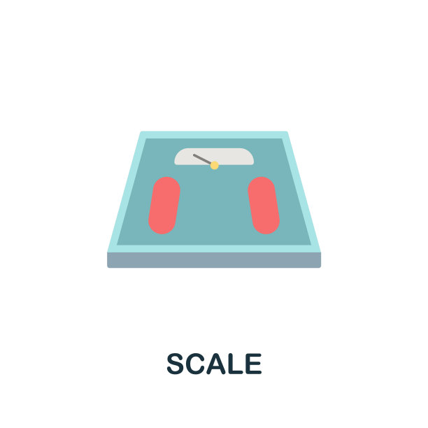 缩放平面图标彩色元素标志从图片下载