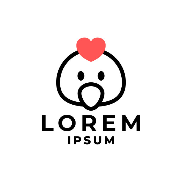 可爱的鸡线艺术插图。单一险种鸡插图。图片下载