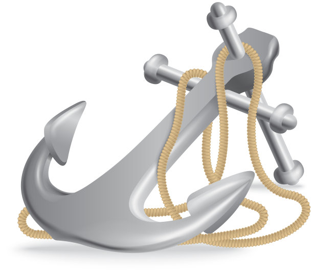 带长绳的铁锚，用于船制动。制服，让船原地不动。夹具的船图片下载