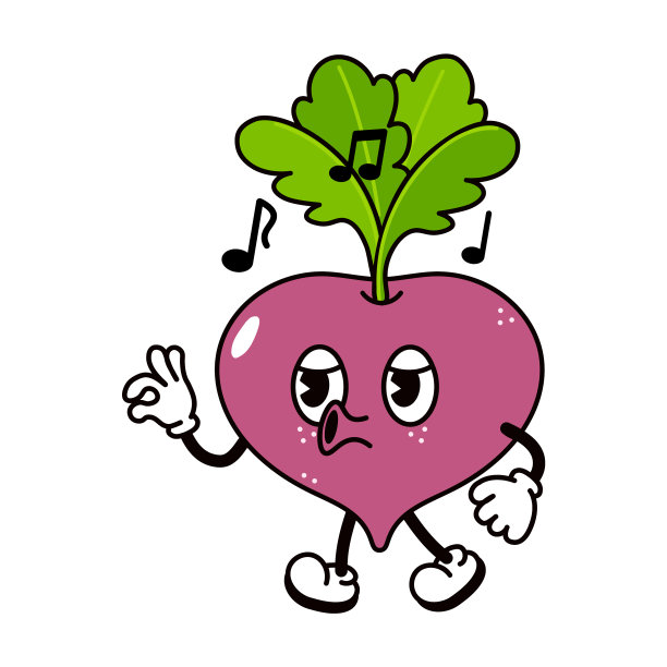 可爱滑稽的萝卜走路唱歌的性格图片下载