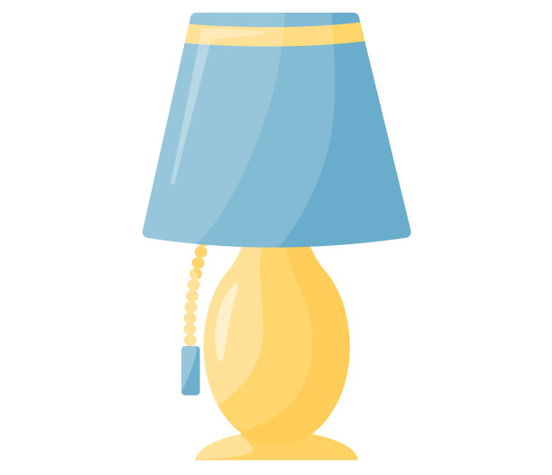 台灯内部元素孤立在白色上图片下载