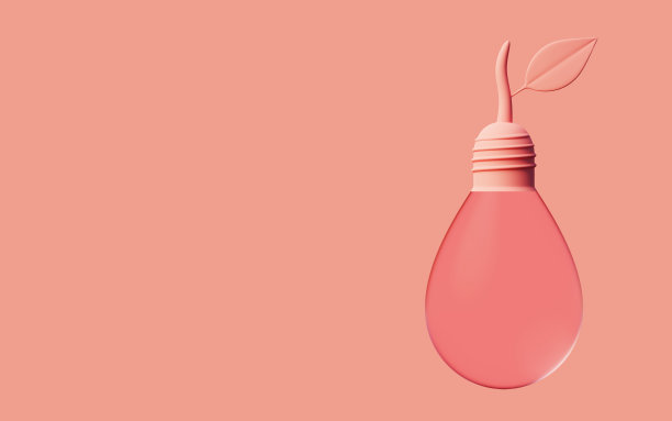 采用可再生能源环保生态梨形灯泡。图片下载