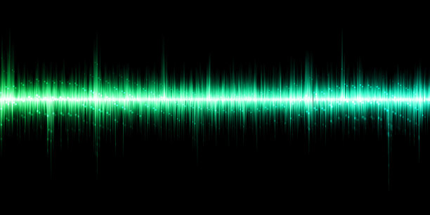 彩色波形突出的黑色背景图片下载