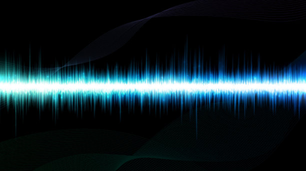 彩色波形突出的黑色背景。图片下载