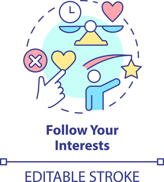 跟随你的兴趣概念图标图片下载