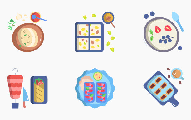 餐厅食物和美食图标设置图片下载