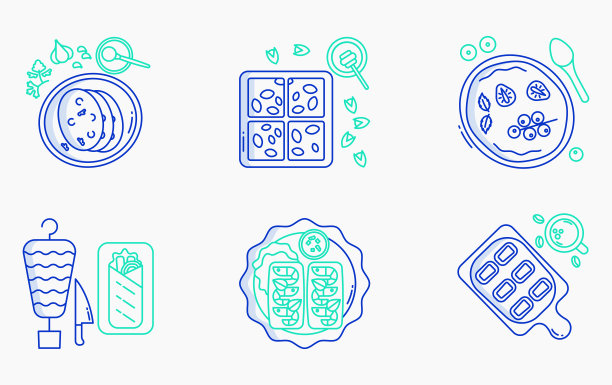 餐厅食物和美食图标设置图片下载