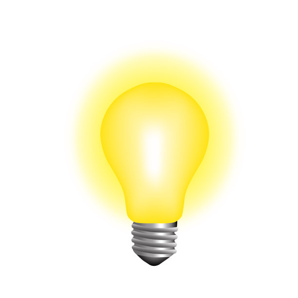 发光灯泡现实矢量插图概念想法图片下载
