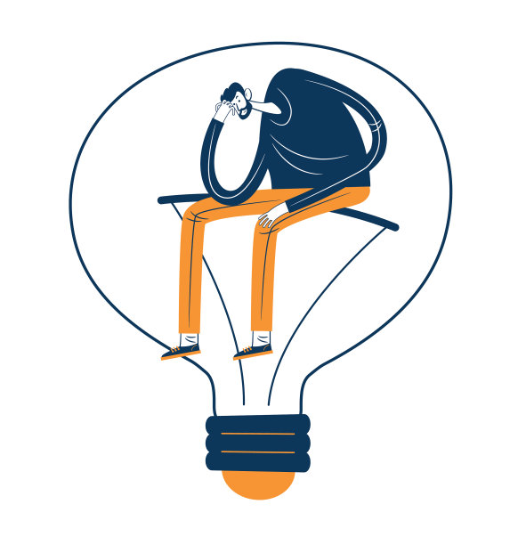 一个有大灯泡商业计划的人图片下载