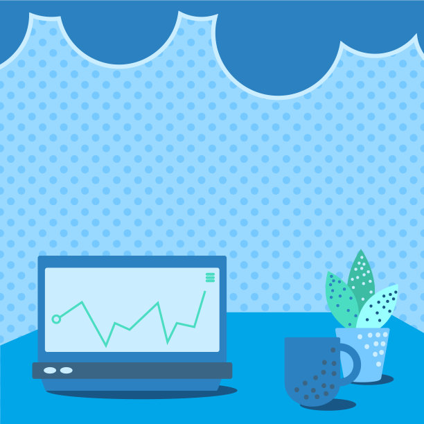 笔记本电脑放在咖啡杯旁边的桌子上，展示工作过程的植物。用笔记本电脑绘制办公桌。计算机上的设计。图片下载