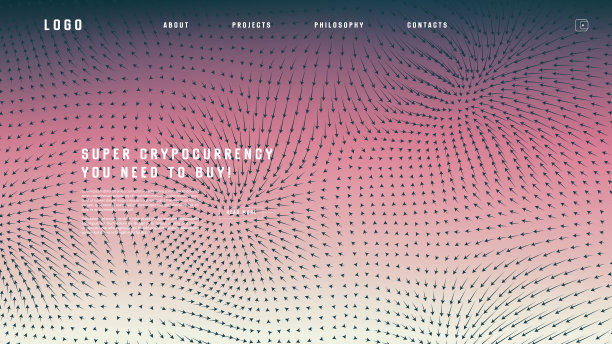 带有矢量场力矩阵的登陆页面抽象设计。彩色模板网站或应用程序。磁流程图图片下载