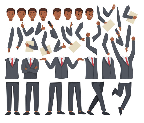 办公室工人构造和创造工具包与身体图片下载