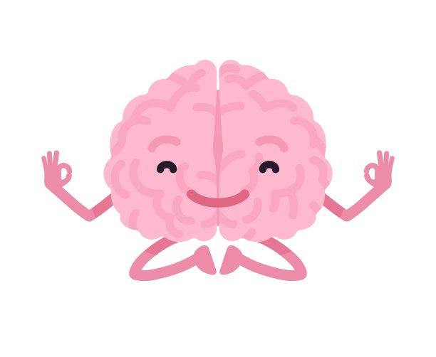 人脑萌人物冥想莲花瑜伽姿势图片下载