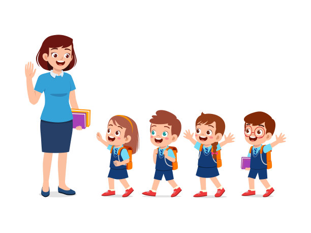 小孩子向老师问好图片下载