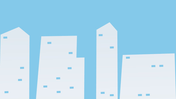 圆形背景有飞机和高楼图片下载