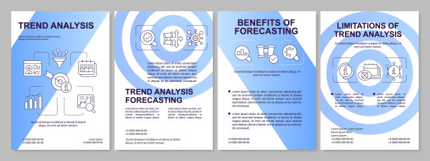 趋势分析在预测蓝色小册子模板图片下载