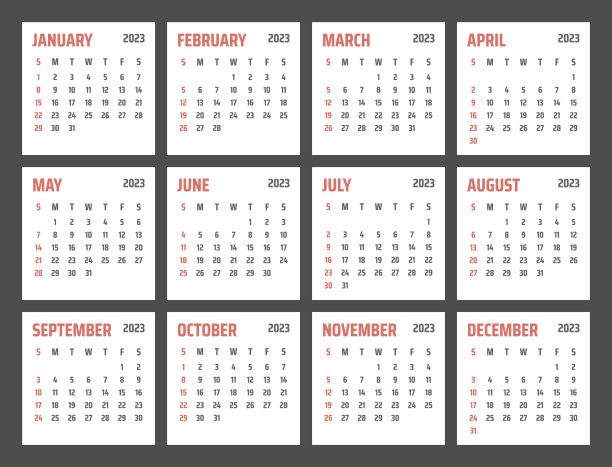 2023年日历，2023年的日历设计从周日开始图片下载