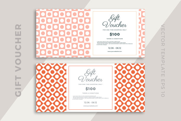 现代折扣券或证书模板与艺术几何图案。潮流创意礼品卡模型。干净和简单的矢量编辑背景样本文本。EPS10图片下载