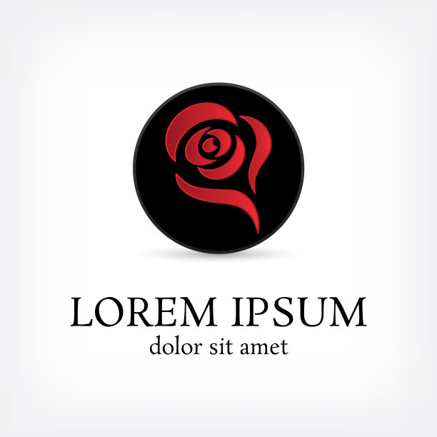 红玫瑰标志设计模板图片下载