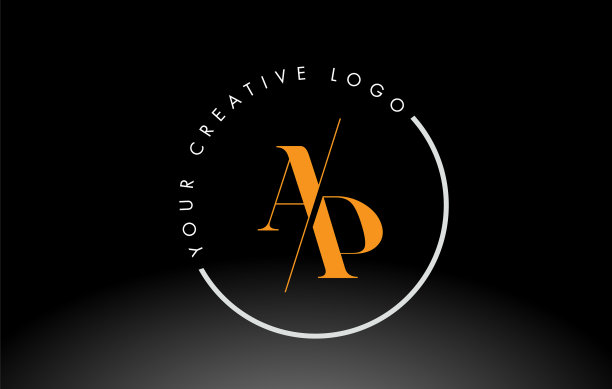 橘色衬线字母logo设计创意十足图片下载