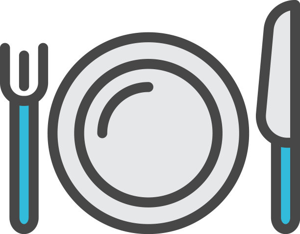 餐盘刀叉图标食物符号图片下载