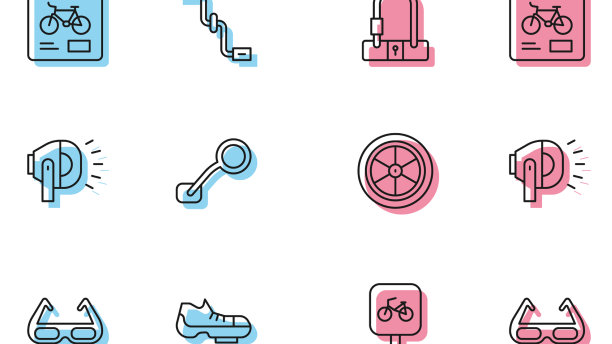 设置线自行车停车运动自行车太阳镜图片下载