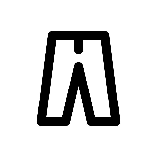 简单的裤子图标，矢量轮廓图标的白色背景。图片下载