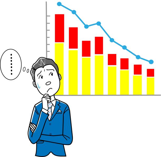 商人们正在分析收入下降的原因图片下载