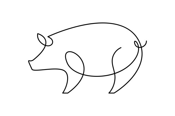 摘要猪轮廓图片下载