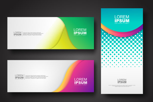 旗帜设置设计模板在潮流的动态梯度颜色图片下载