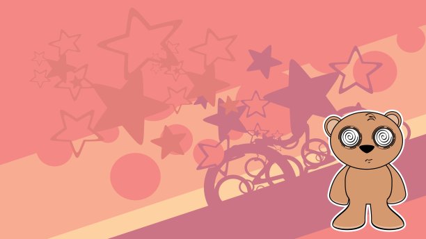 可爱的棕色泰迪熊卡通人物背景图片下载