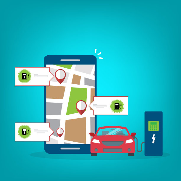 电动汽车车主使用智能手机定位城市充电站图片下载