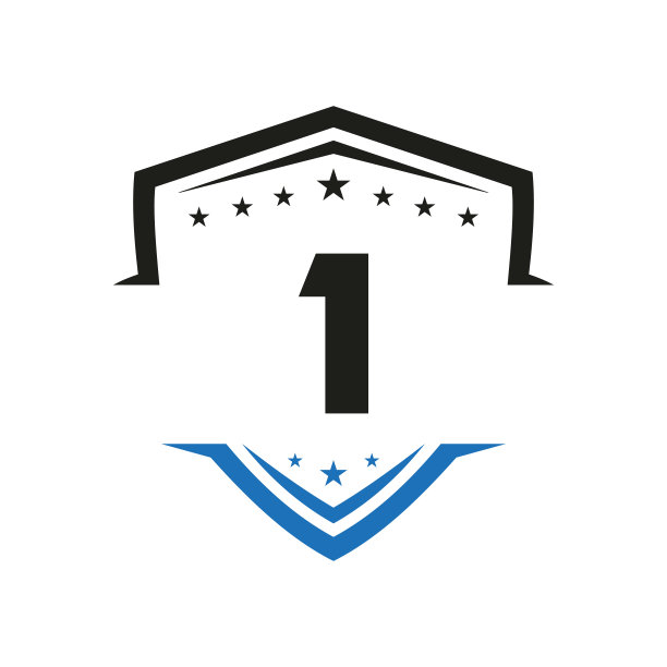 字母1汽车盾标志矢量模板。交通标志符号图片下载