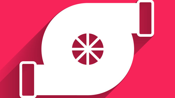 白色汽车涡轮增压器图标与隔离图片下载