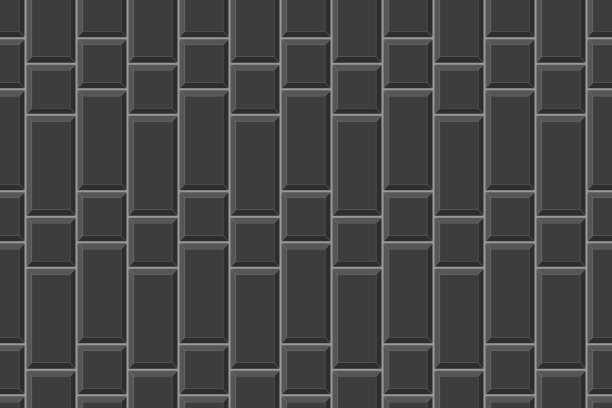 黑色长方形和方形瓷砖垂直砖石背景。陶瓷或砖墙无缝图案。厨房后挡板或浴室地板纹理图片下载