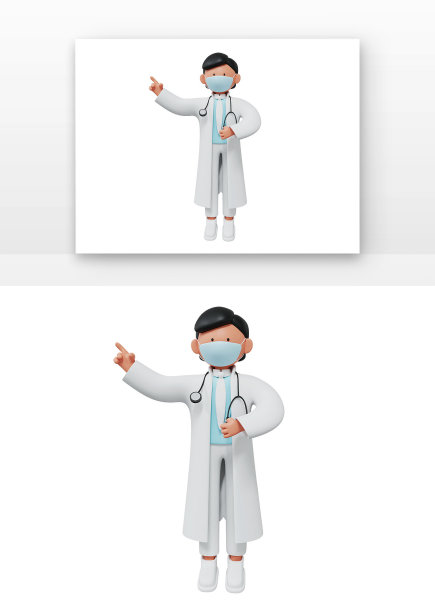 3D医疗护士或医生男医生听诊器图片下载