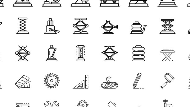 100个工具图标设置轮廓样式图片下载