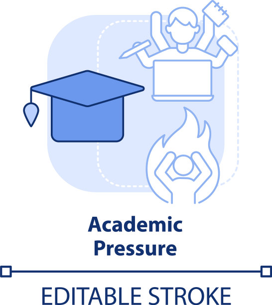 学术压力浅蓝色概念图标图片下载