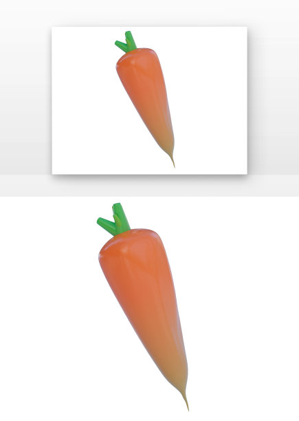 新鲜胡萝卜橙色渐变香甜蔬菜3D元素图片下载