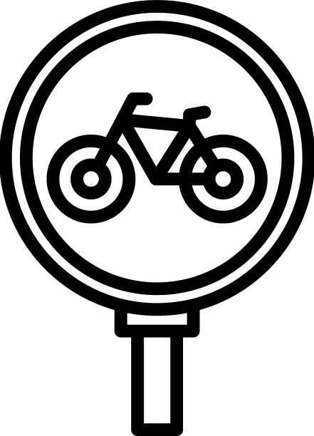 道路标志图标轮廓自行车停车图片下载