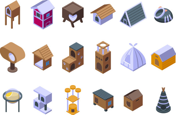 猫屋图标设置等距树塔图片下载