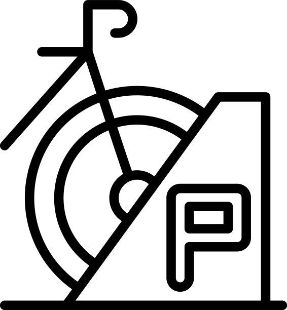停车自行车图标轮廓自行车公园图片下载