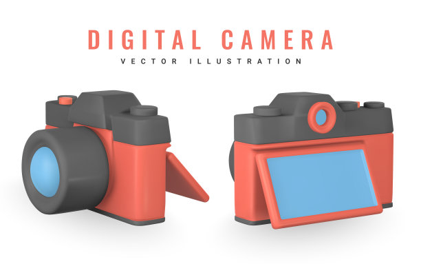 可爱卡通照片相机逼真3d相机图片下载